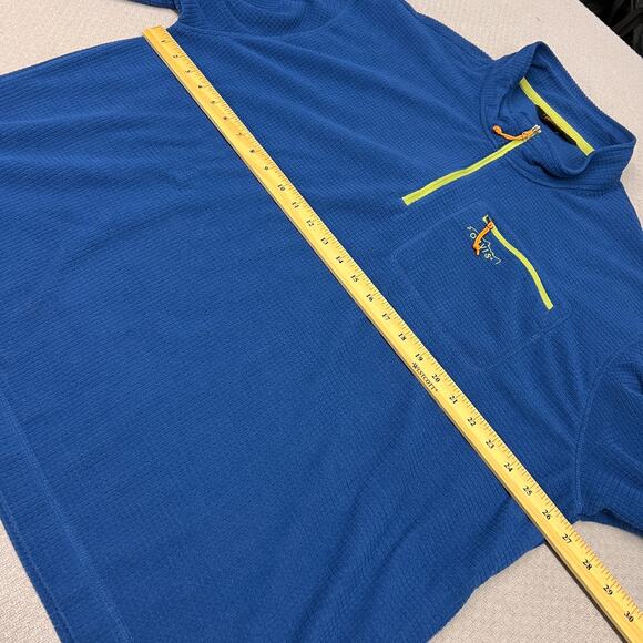 Orvis 1/4 Zip Pullover Mens XXL Blue Trout Bum Fleece Outdoor Fishing Hiking - Picture 9 of 9